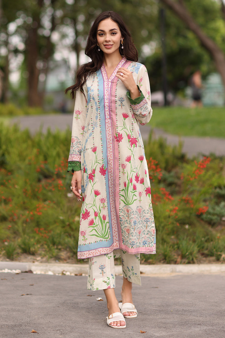 2 Piece Printed Lawn Suit with Printed Trouser