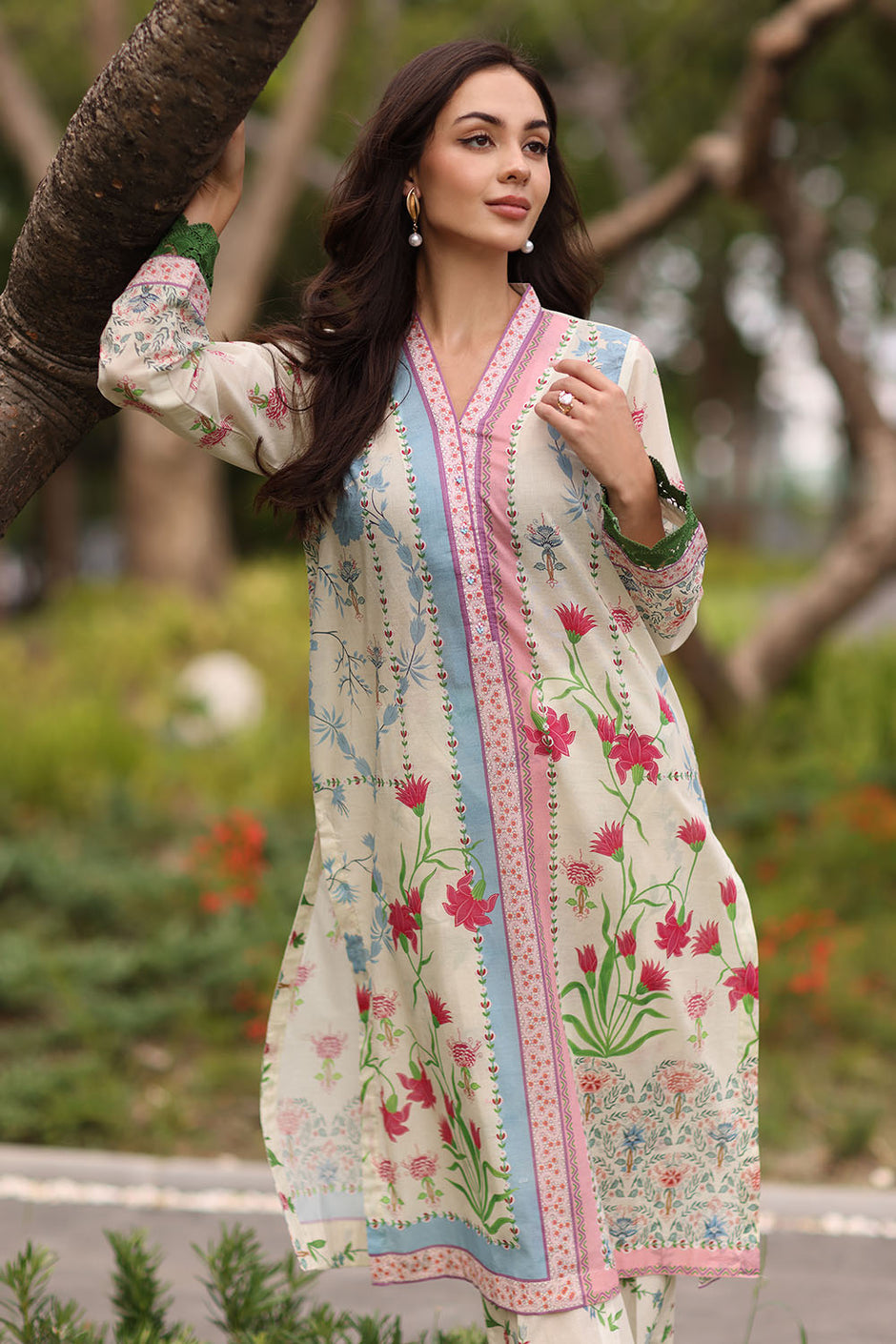 2 Piece Printed Lawn Suit with Printed Trouser