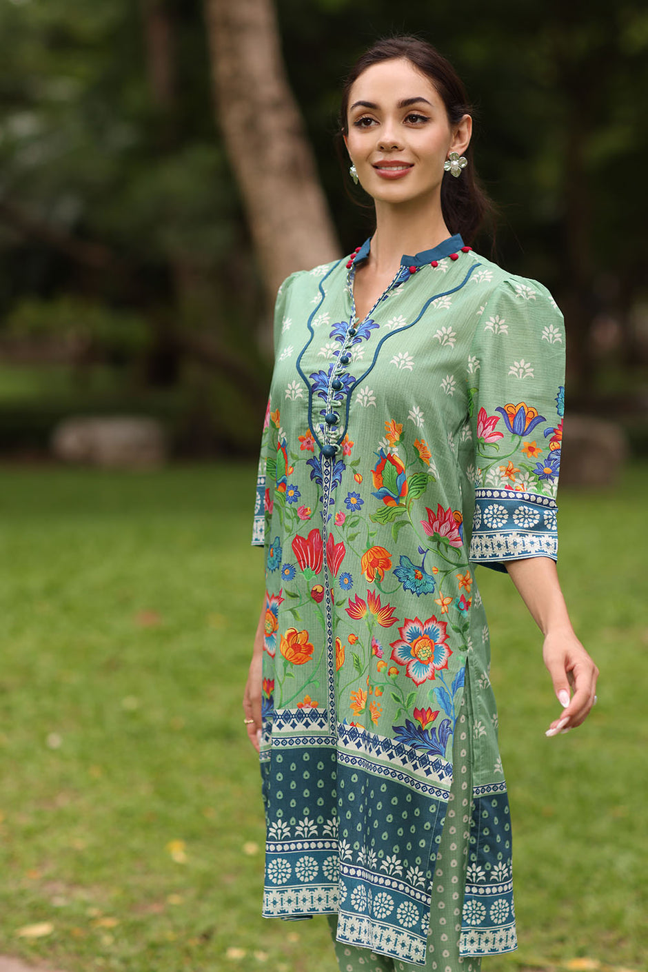 2 Piece Printed Lawn Suit with Printed Trouser