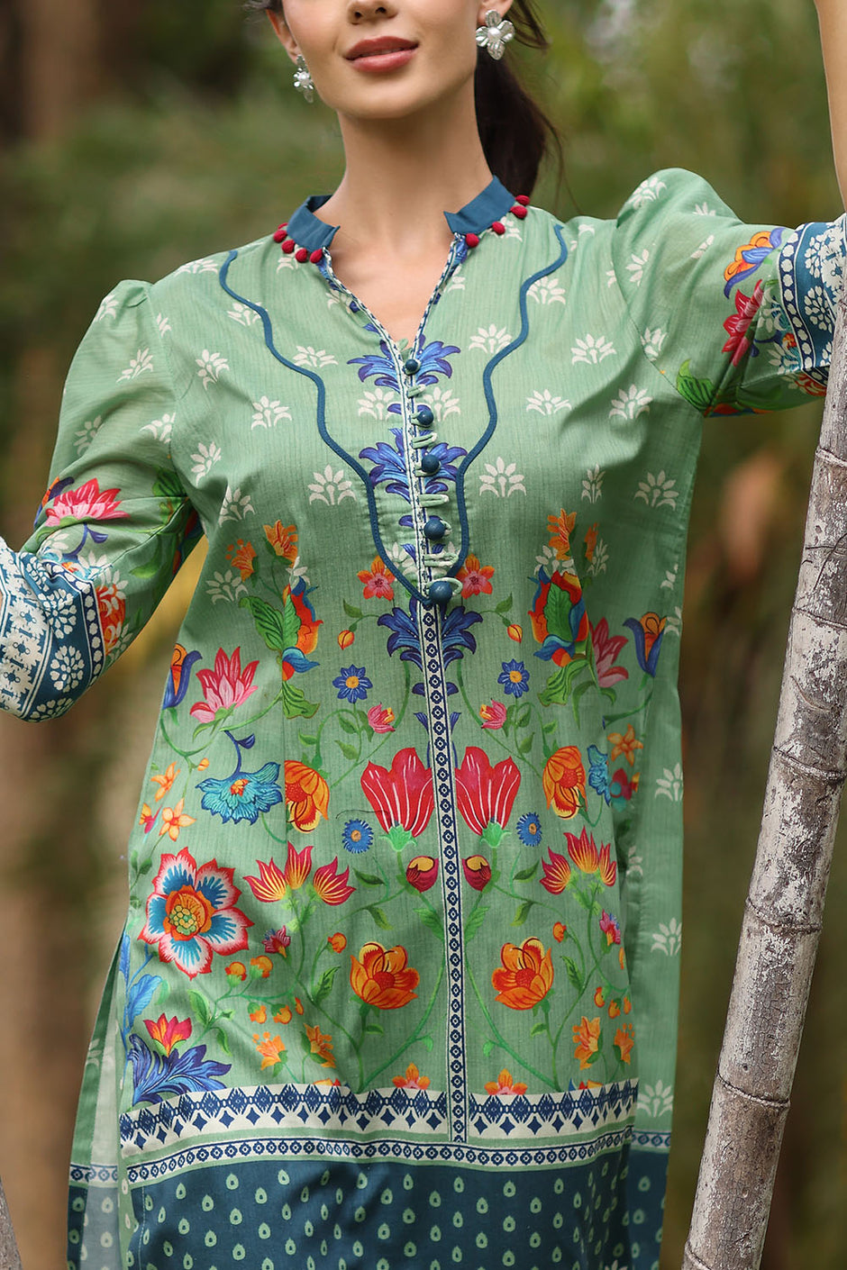 2 Piece Printed Lawn Suit with Printed Trouser