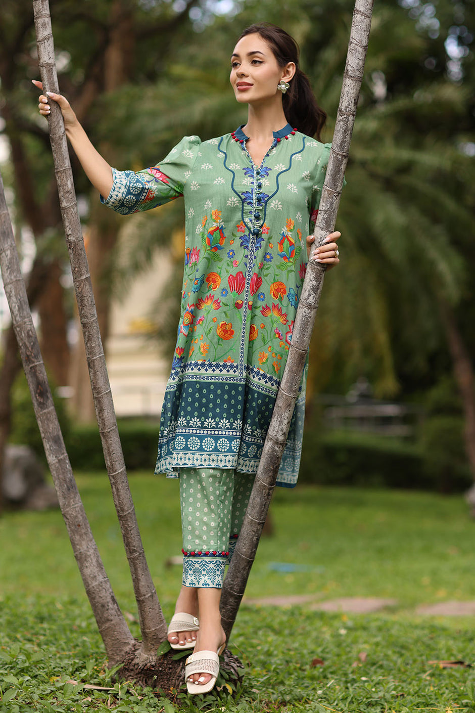 2 Piece Printed Lawn Suit with Printed Trouser