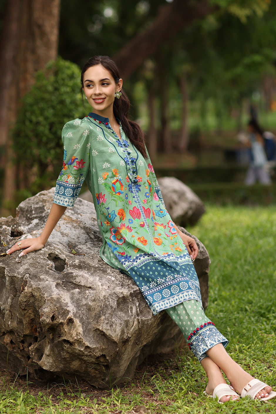 2 Piece Printed Lawn Suit with Printed Trouser