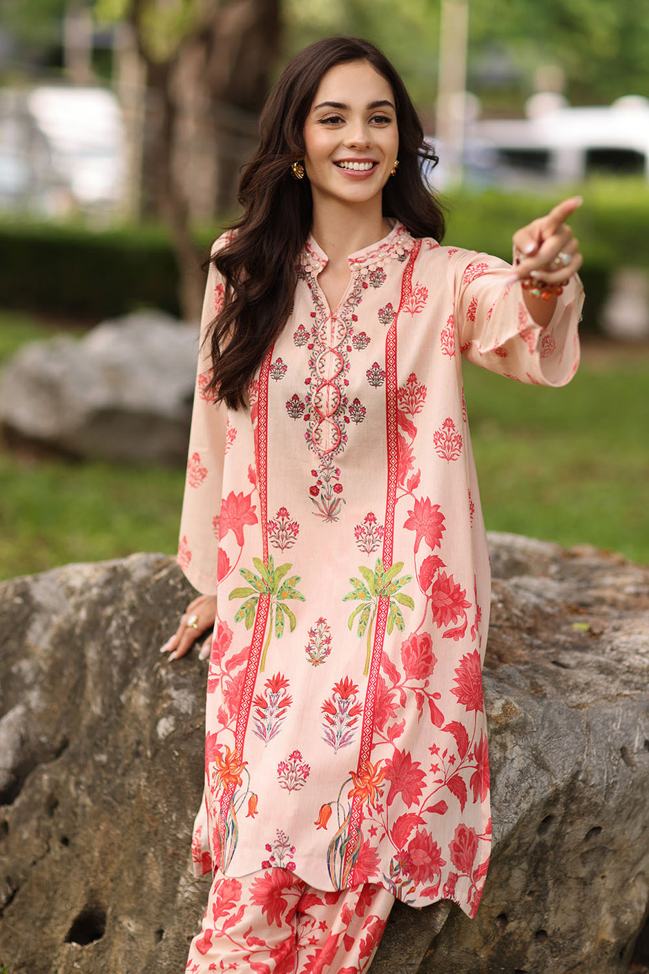 2 Piece Printed Lawn Suit with Printed Trouser
