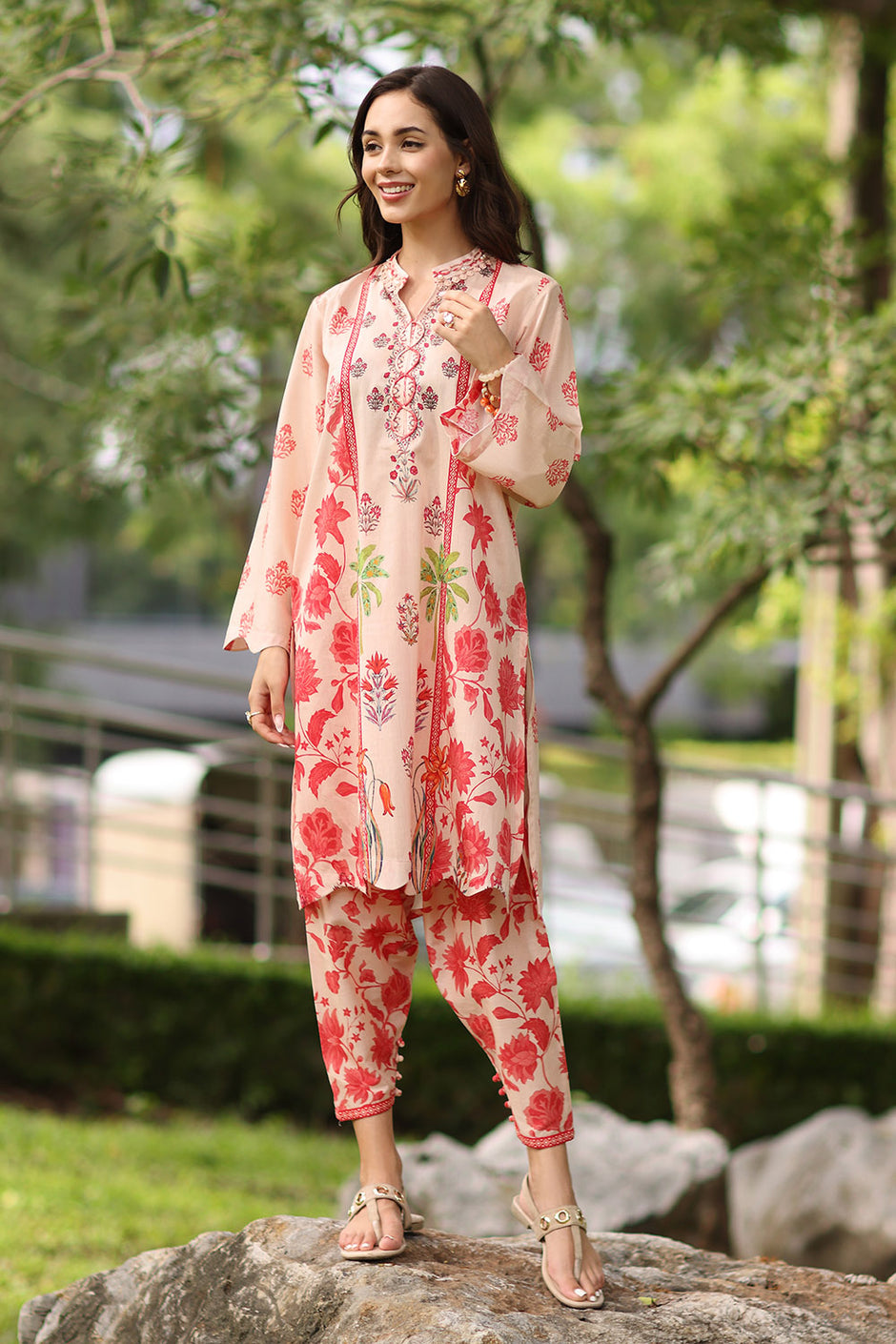 2 Piece Printed Lawn Suit with Printed Trouser