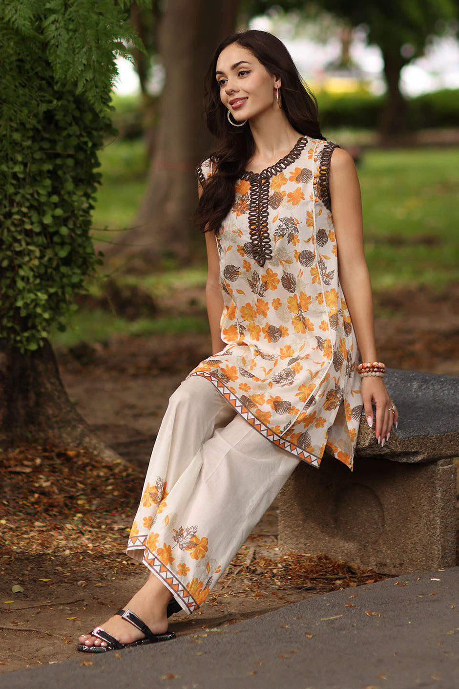 2 Piece Printed Lawn Suit with Printed Trouser