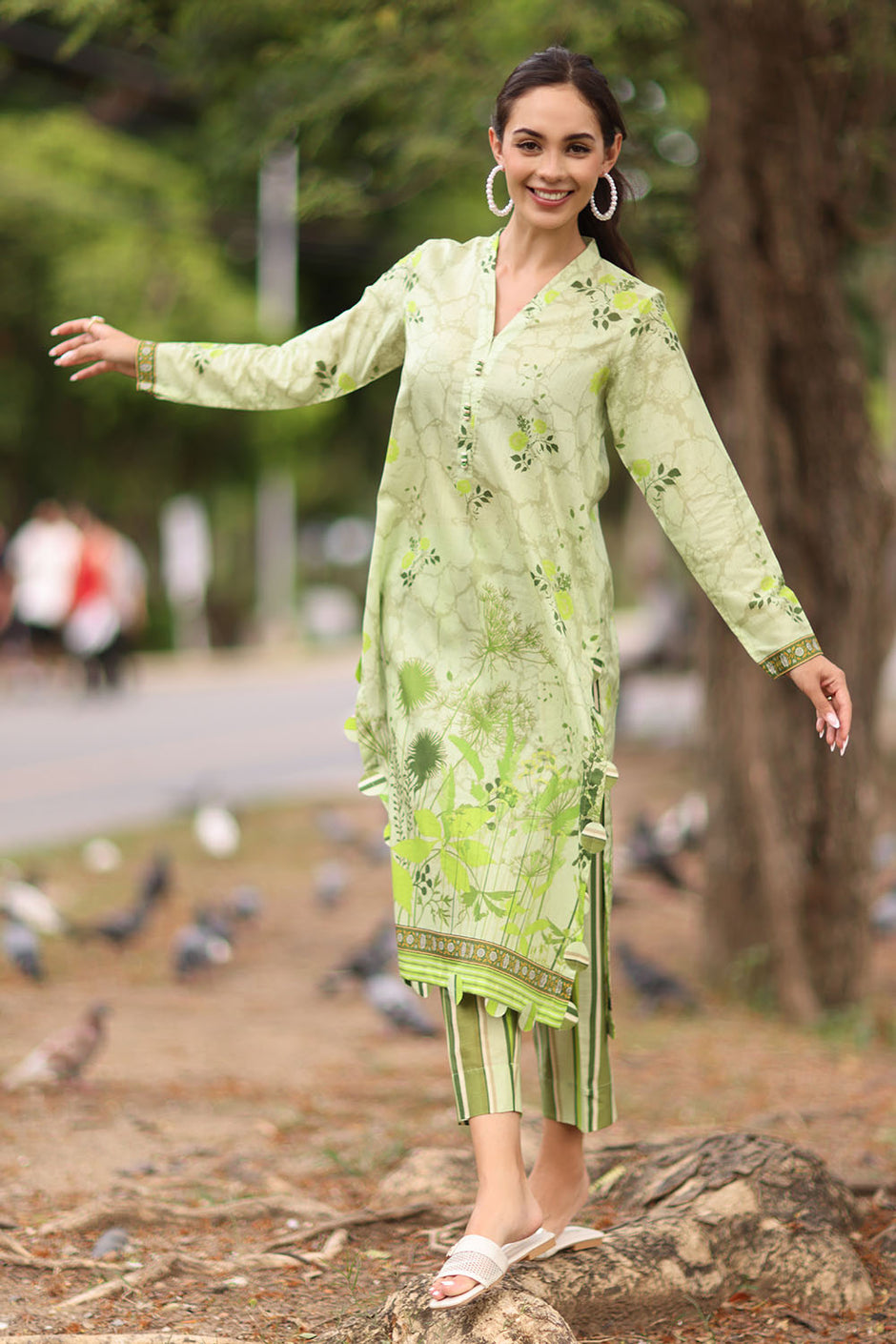 2 Piece Printed Lawn Suit with Printed Trouser