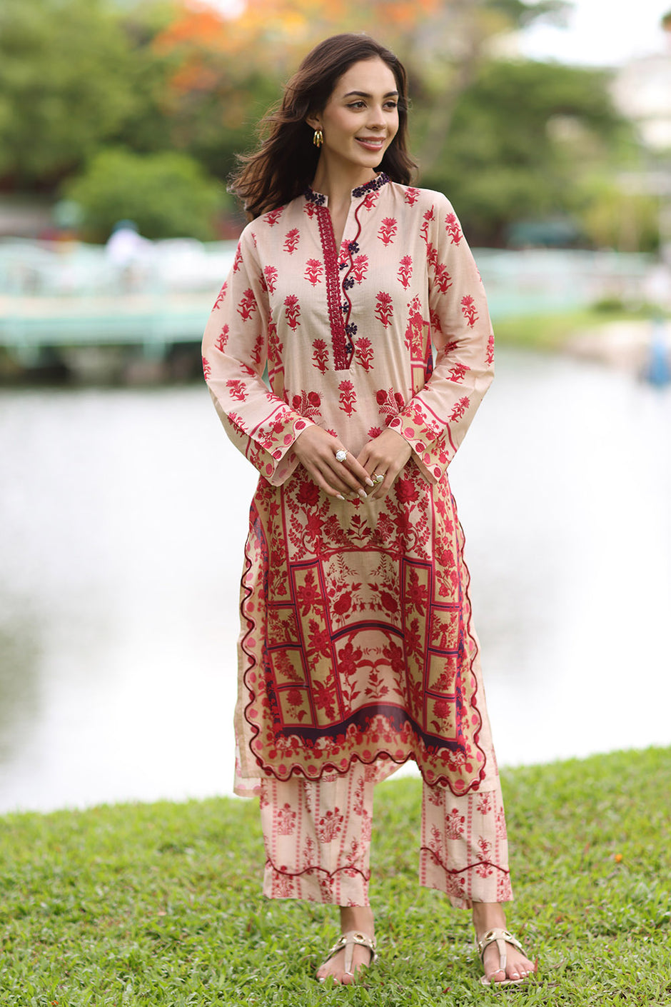2 Piece Printed Lawn Suit with Printed Trouser