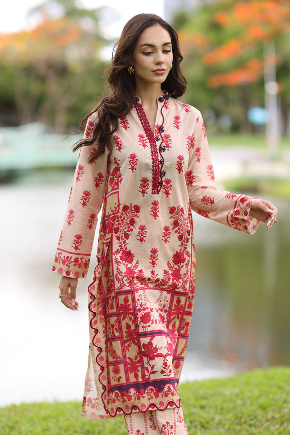2 Piece Printed Lawn Suit with Printed Trouser