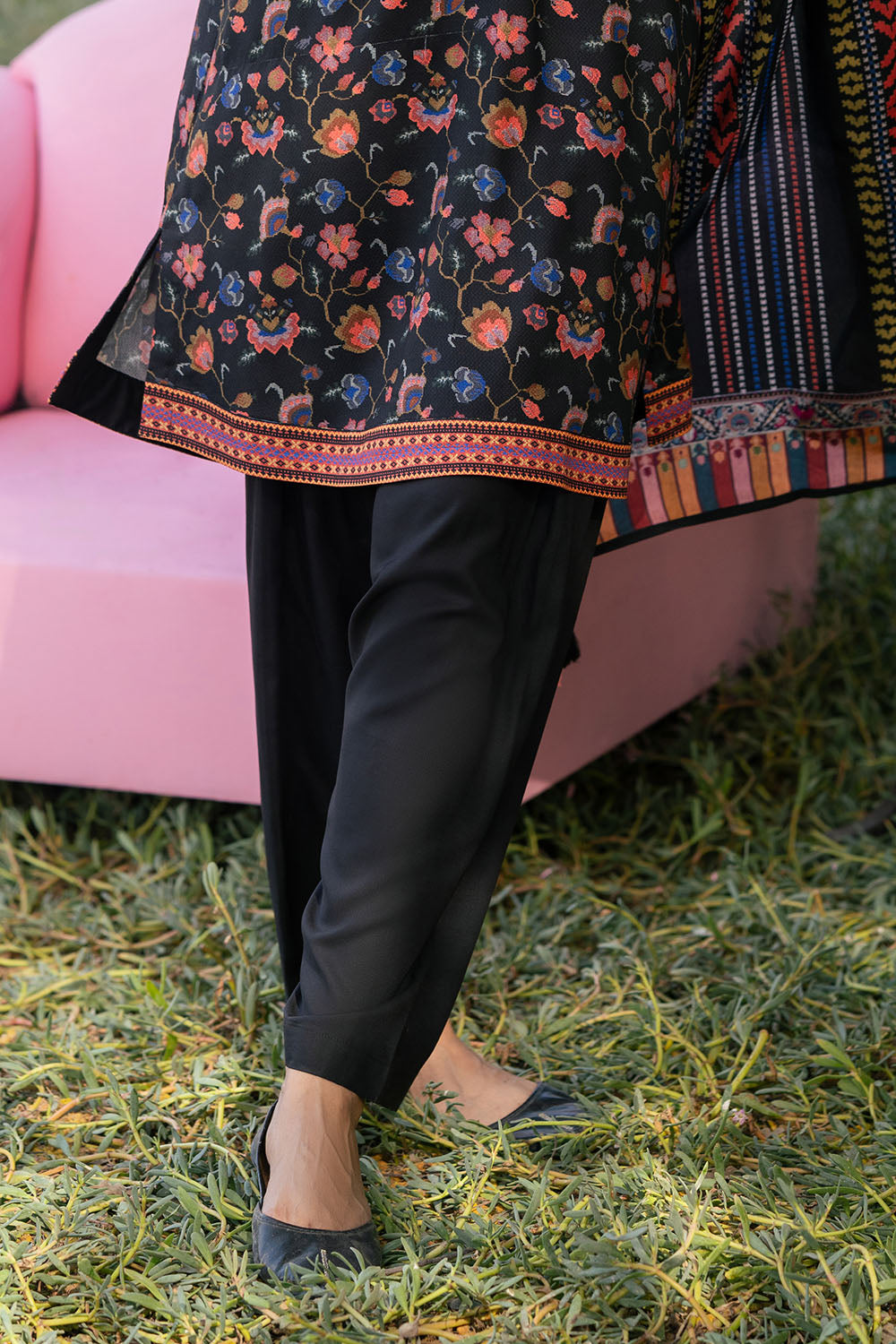 3 Piece Printed Dobby Suit