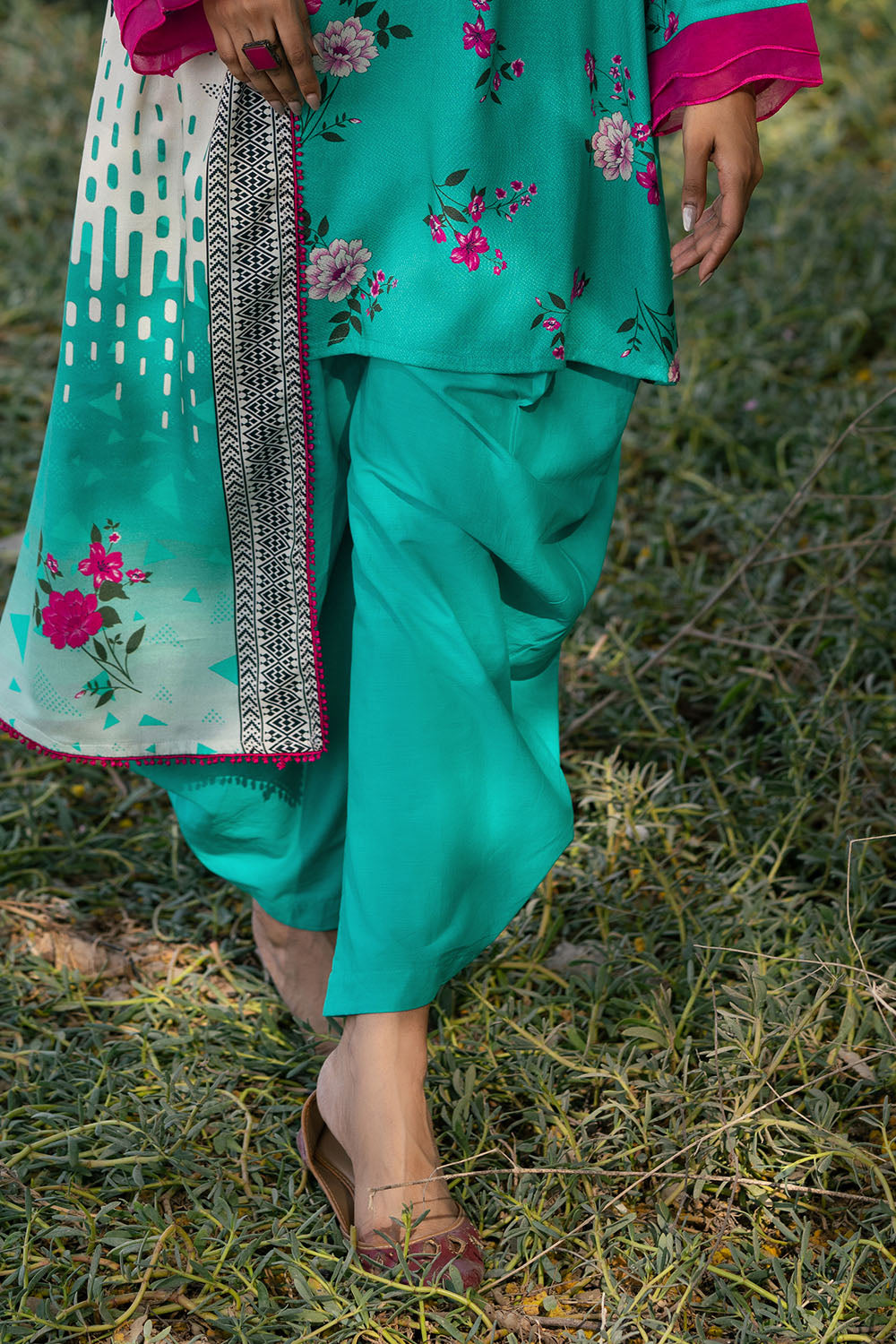 3 Piece Printed Dobby Suit