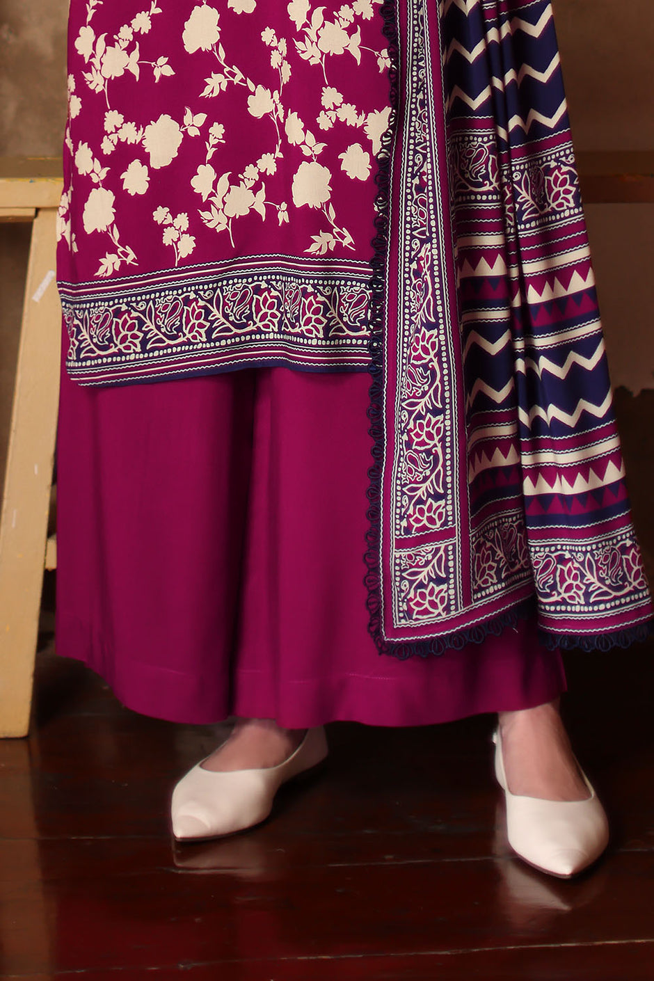 3 Piece Printed Linen Suit with Printed Linen Dupatta
