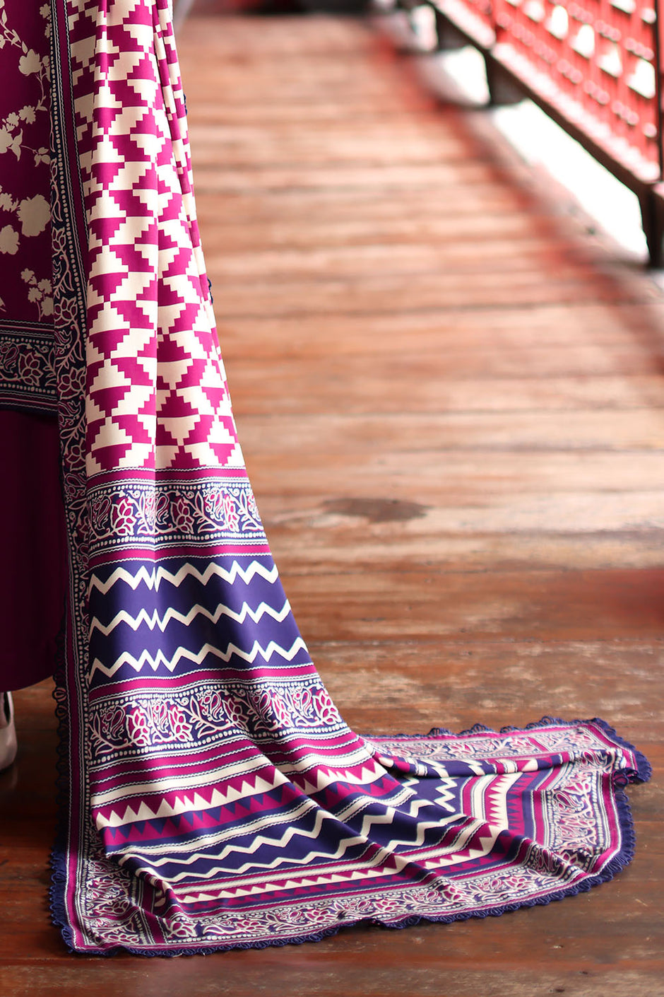3 Piece Printed Linen Suit with Printed Linen Dupatta