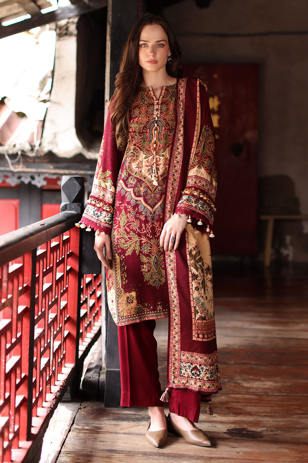 3 Piece Printed Linen Suit with Printed Linen Dupatta