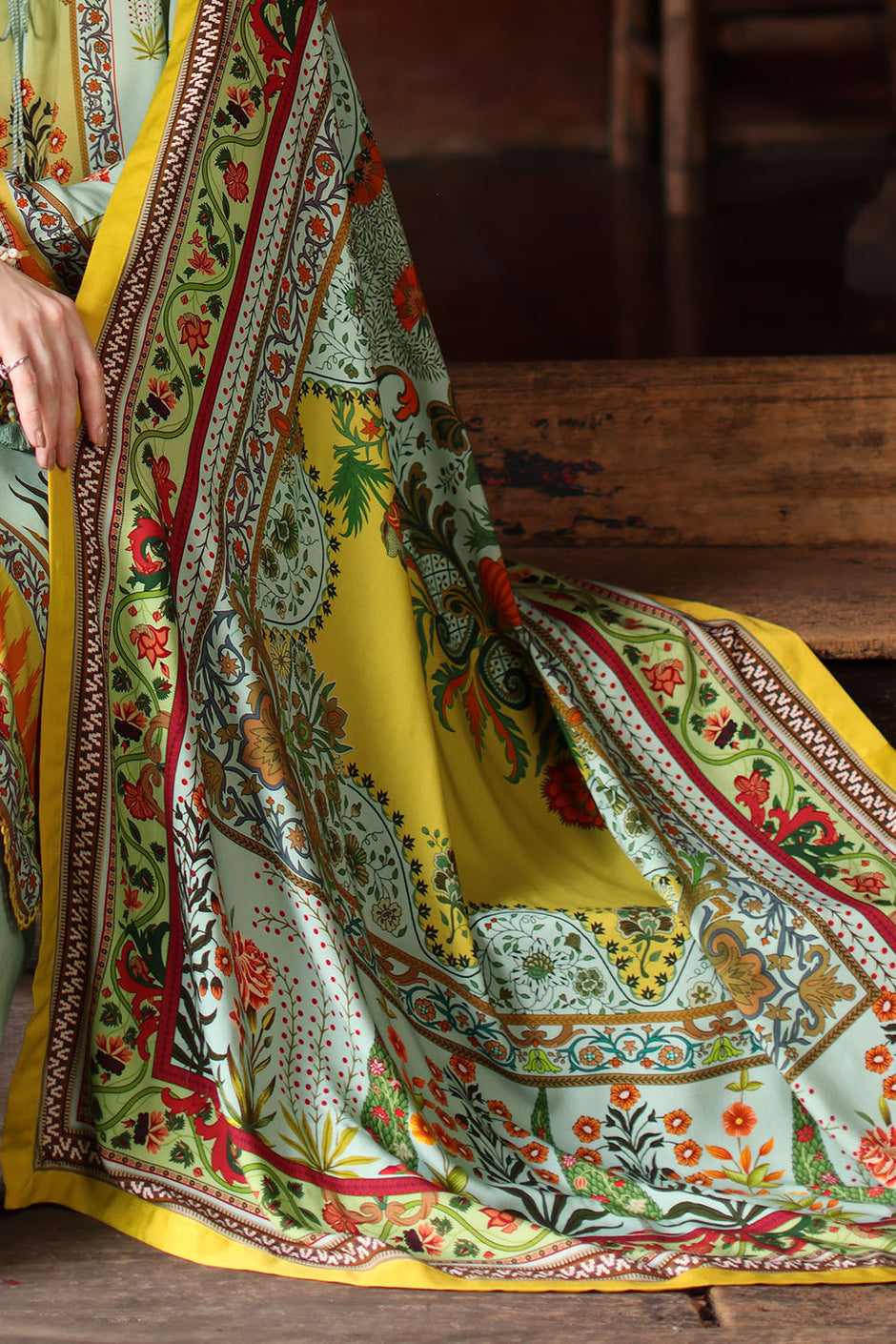 3 Piece Printed Linen Suit with Printed Linen Dupatta