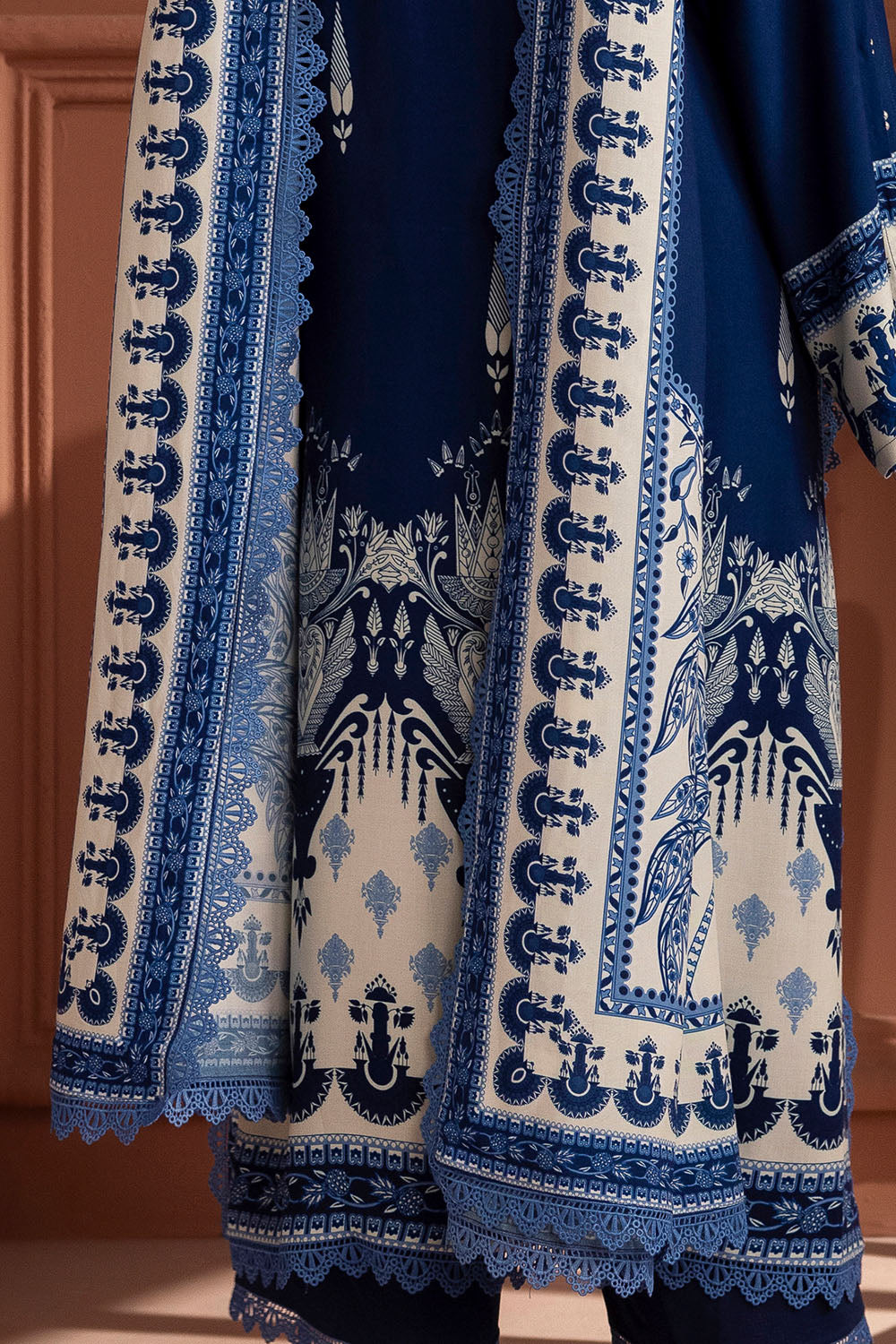 3 Piece Printed Linen Suit