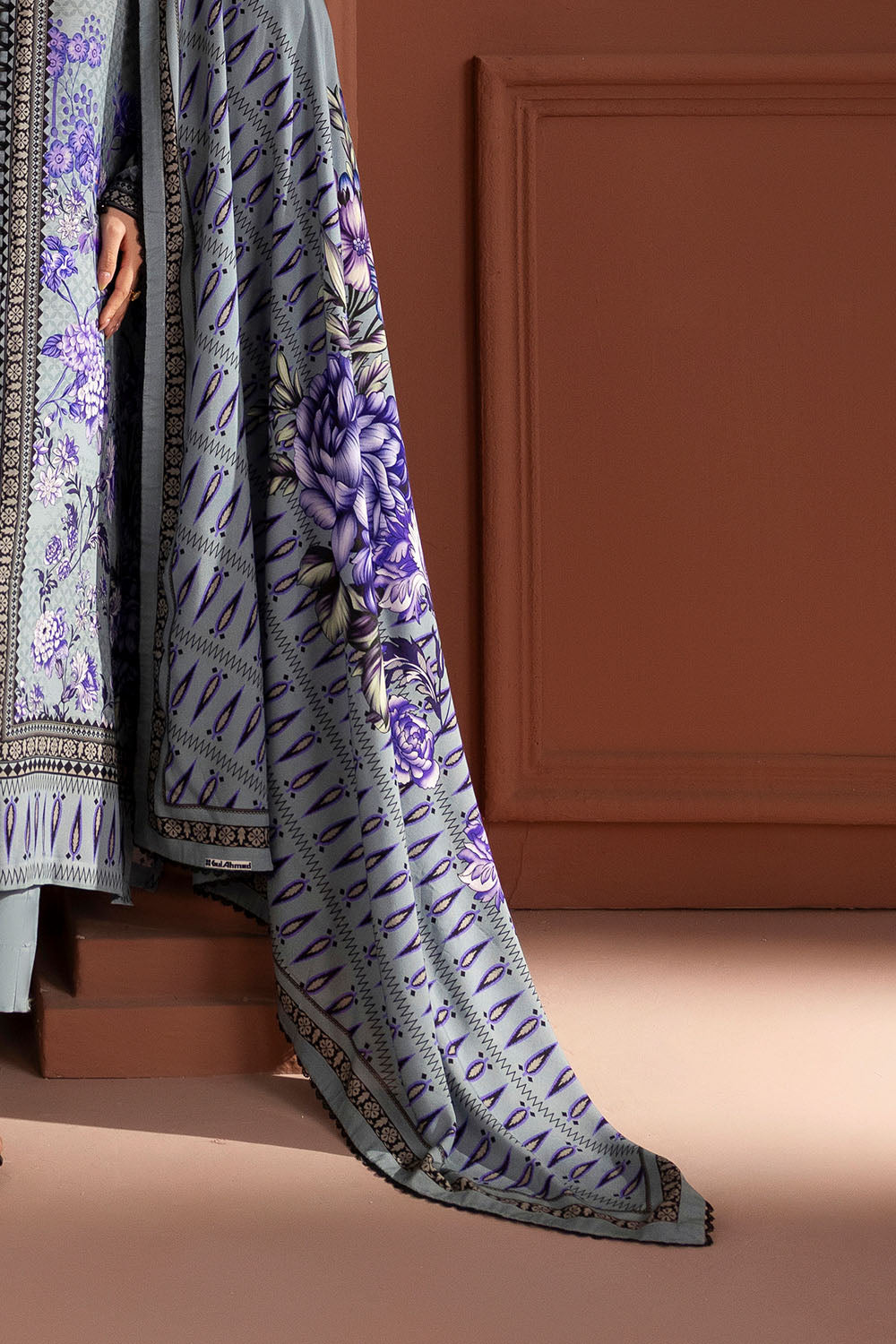 3 Piece Printed Linen Suit