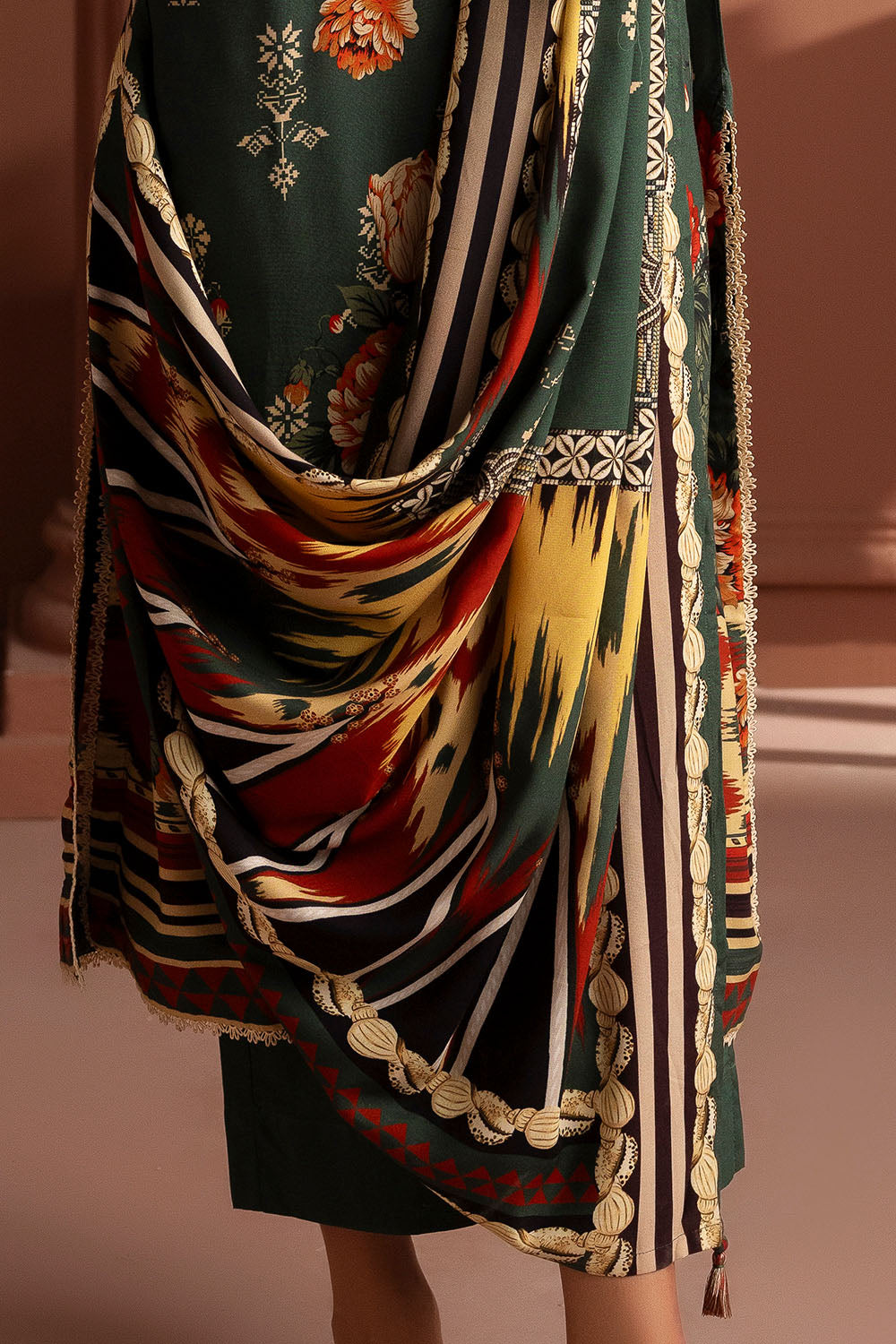 3 Piece Printed Linen Suit