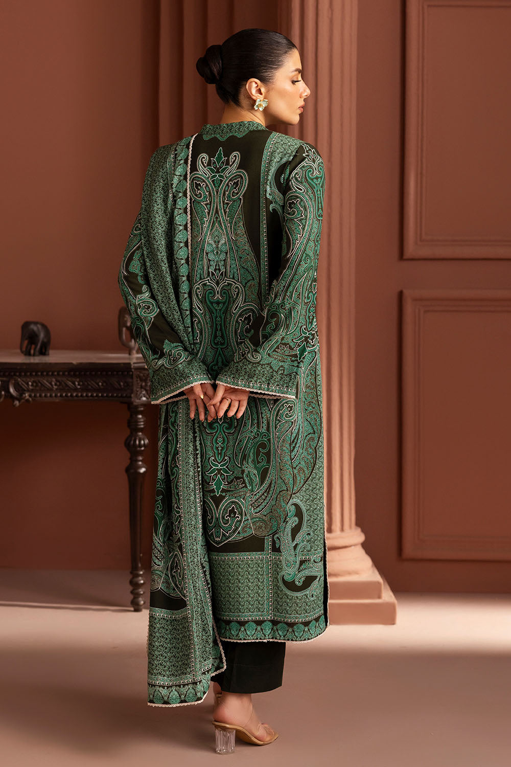 3 Piece Printed Linen Suit