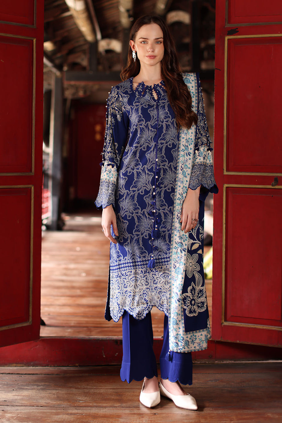 3 Piece Printed Linen Suit with Printed Linen Dupatta