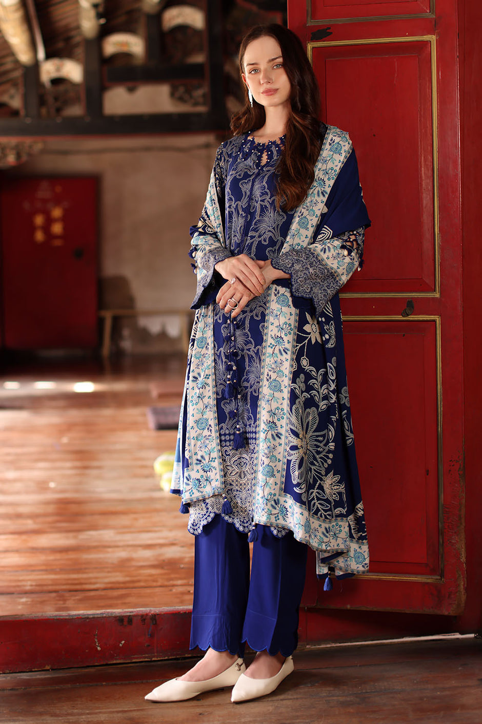 3 Piece Printed Linen Suit with Printed Linen Dupatta