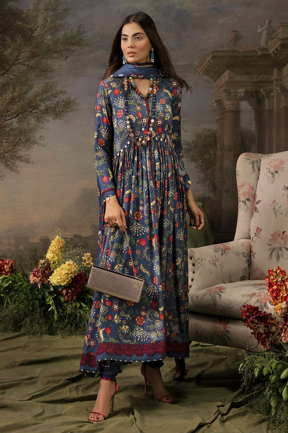 3 Piece Printed Linen Suit with Dupatta LT-52004