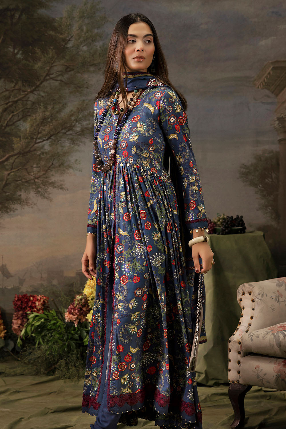 3 Piece Printed Linen Suit with Dupatta LT-52004