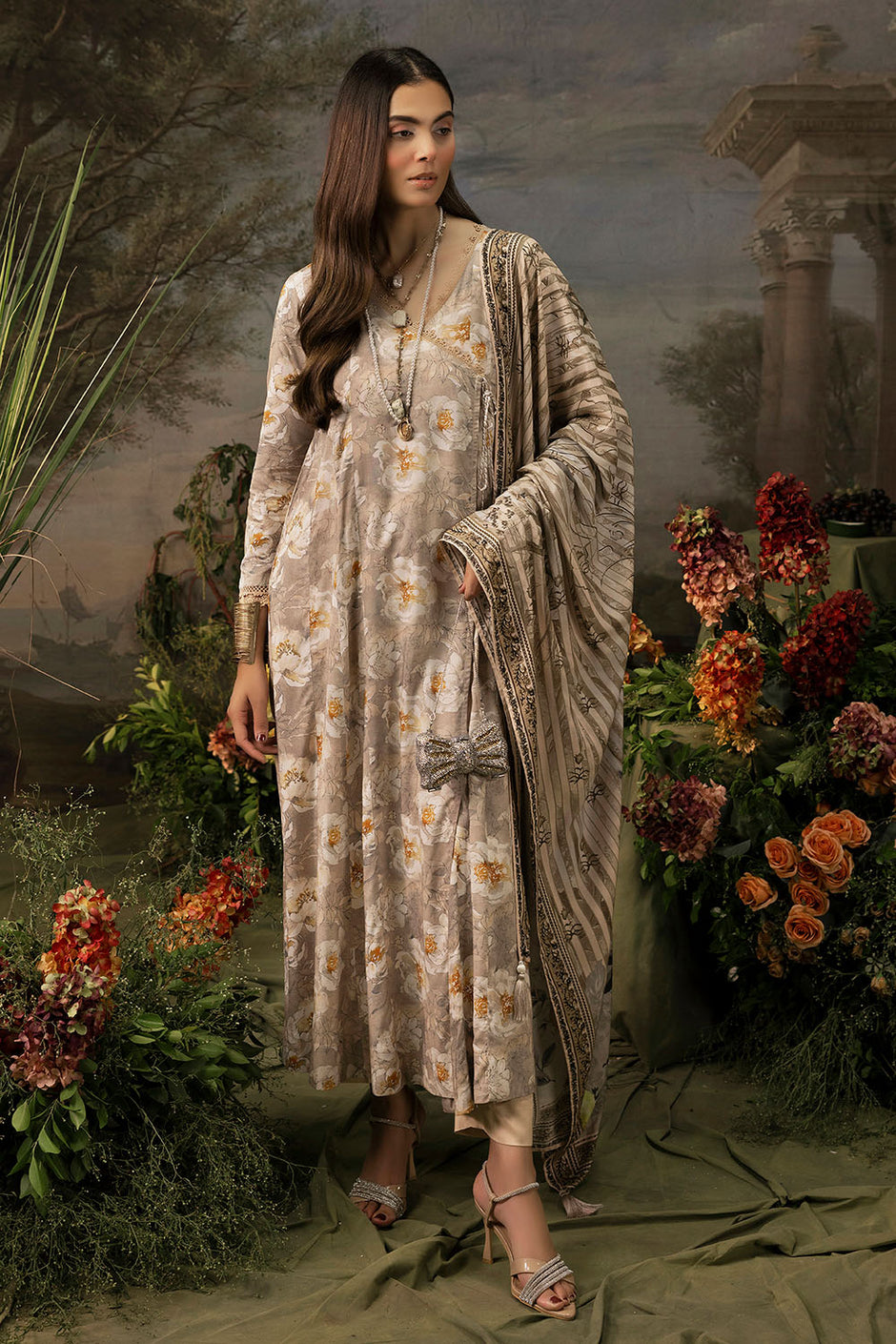 3 Piece Printed Linen Suit with Dupatta