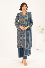 3 Piece Printed Linen Suit with Dupatta WNS-52051