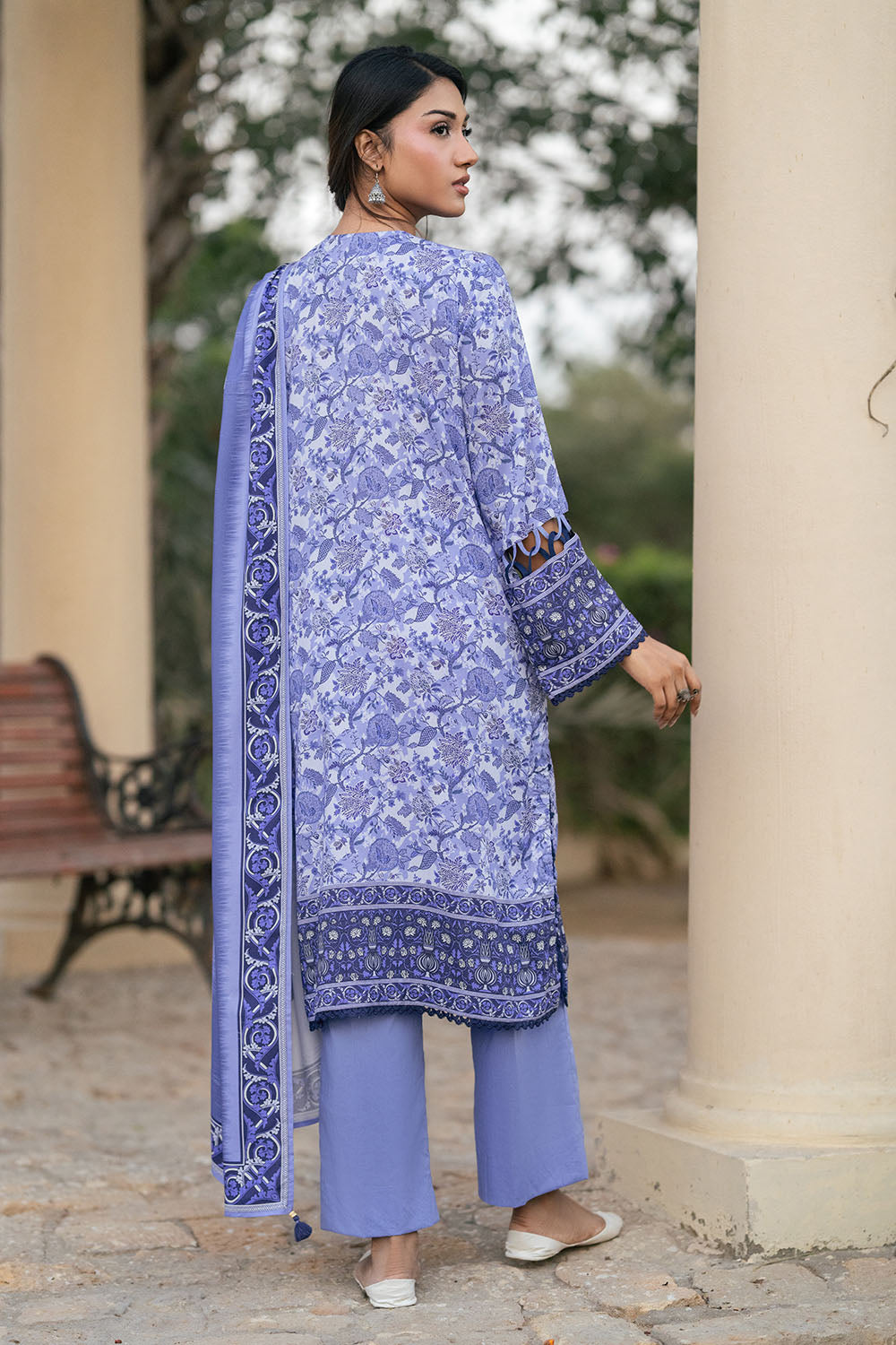 3 Piece Printed Linen Suit