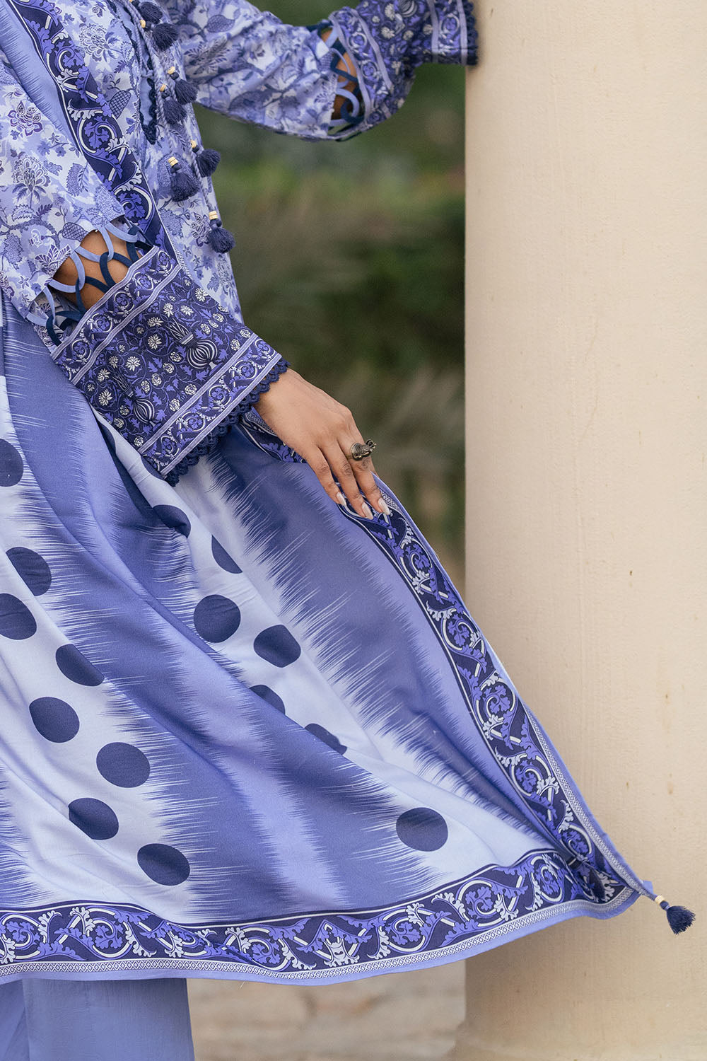 3 Piece Printed Linen Suit
