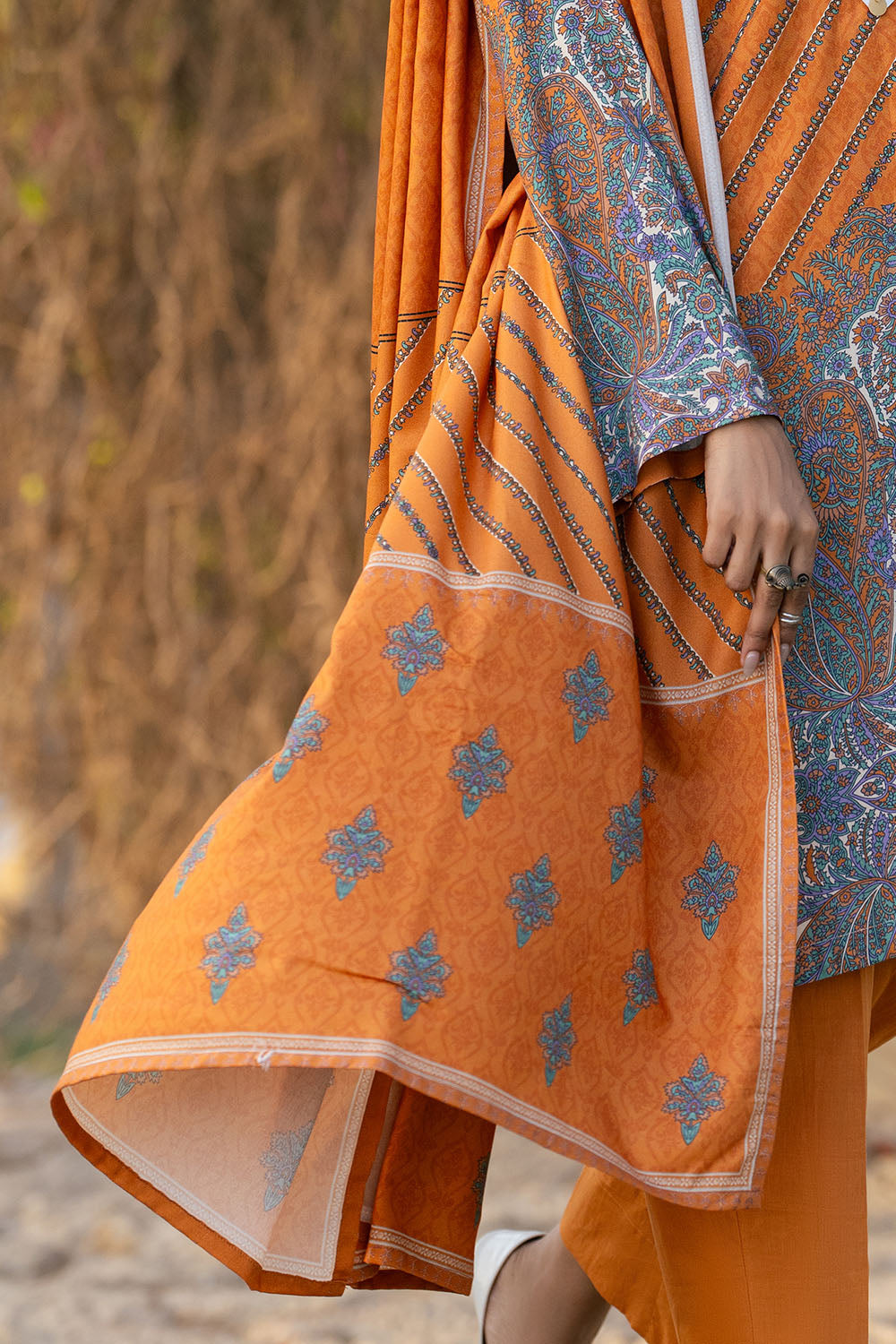 3 Piece Printed Linen Suit