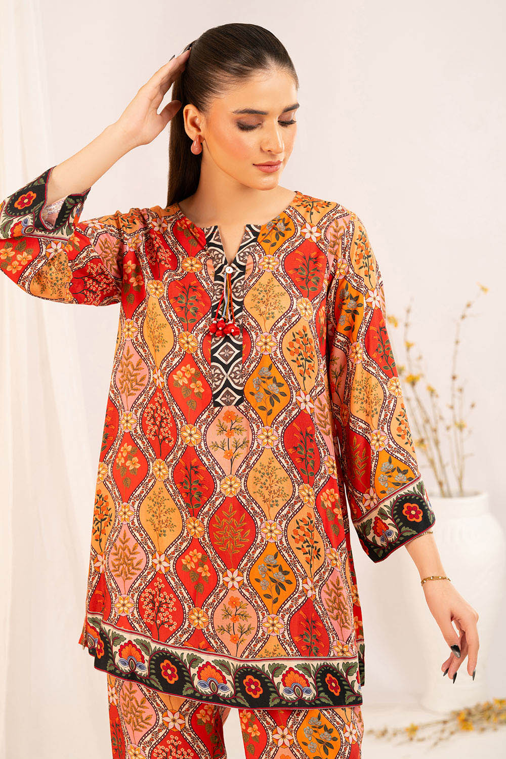 1 Piece Printed Linen Shirt SV-52001