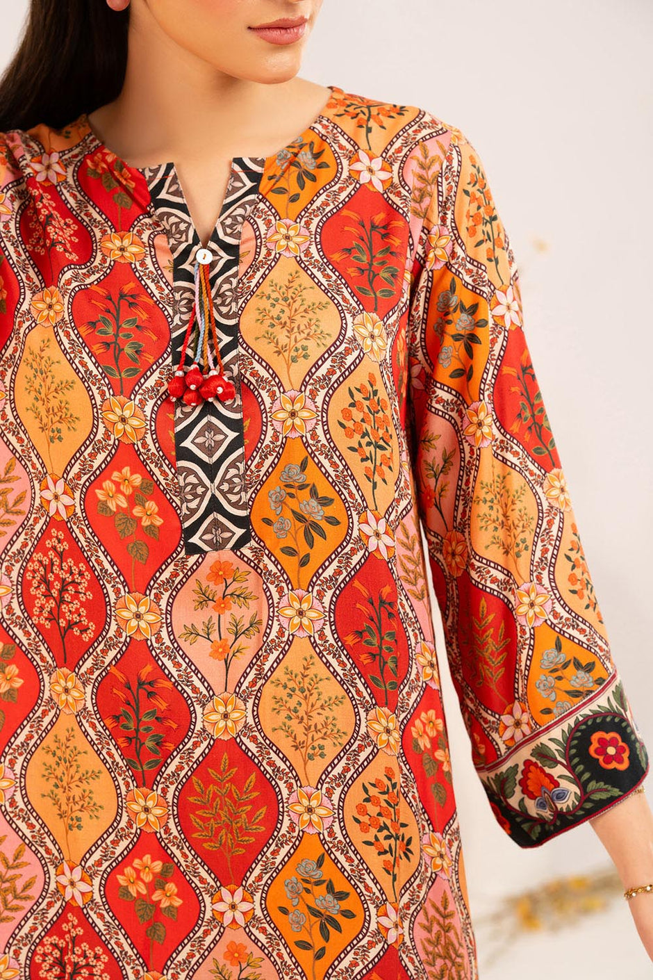 1 Piece Printed Linen Shirt SV-52001