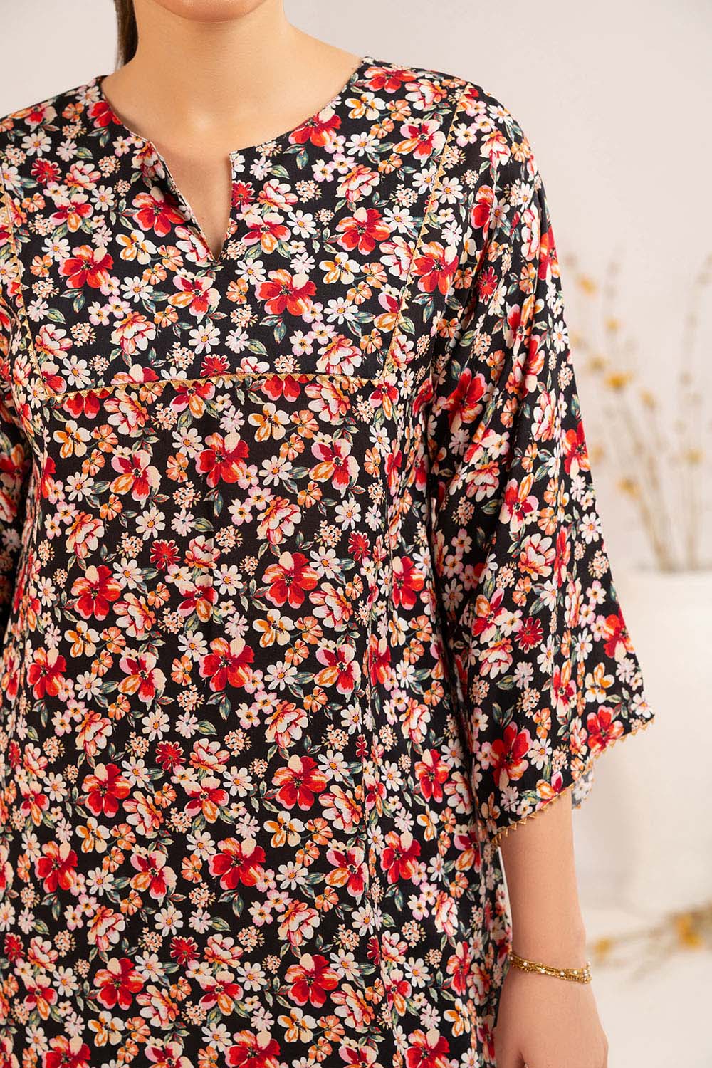 1 Piece Printed Linen Shirt SV-52003