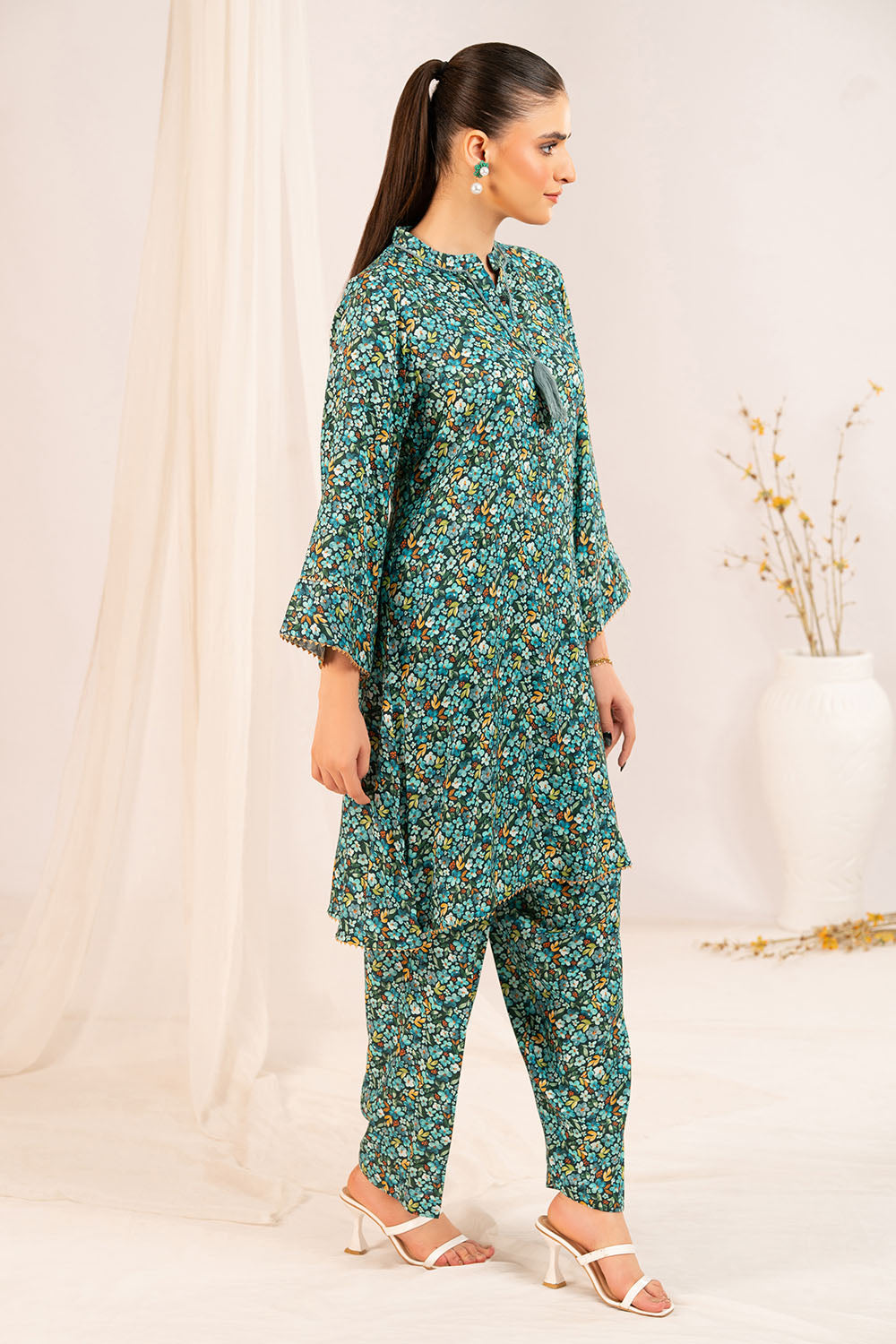 1 Piece Printed Linen Shirt SV-52004