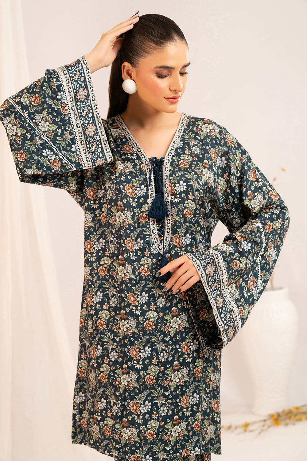 1 Piece Printed Linen Shirt SV-52005