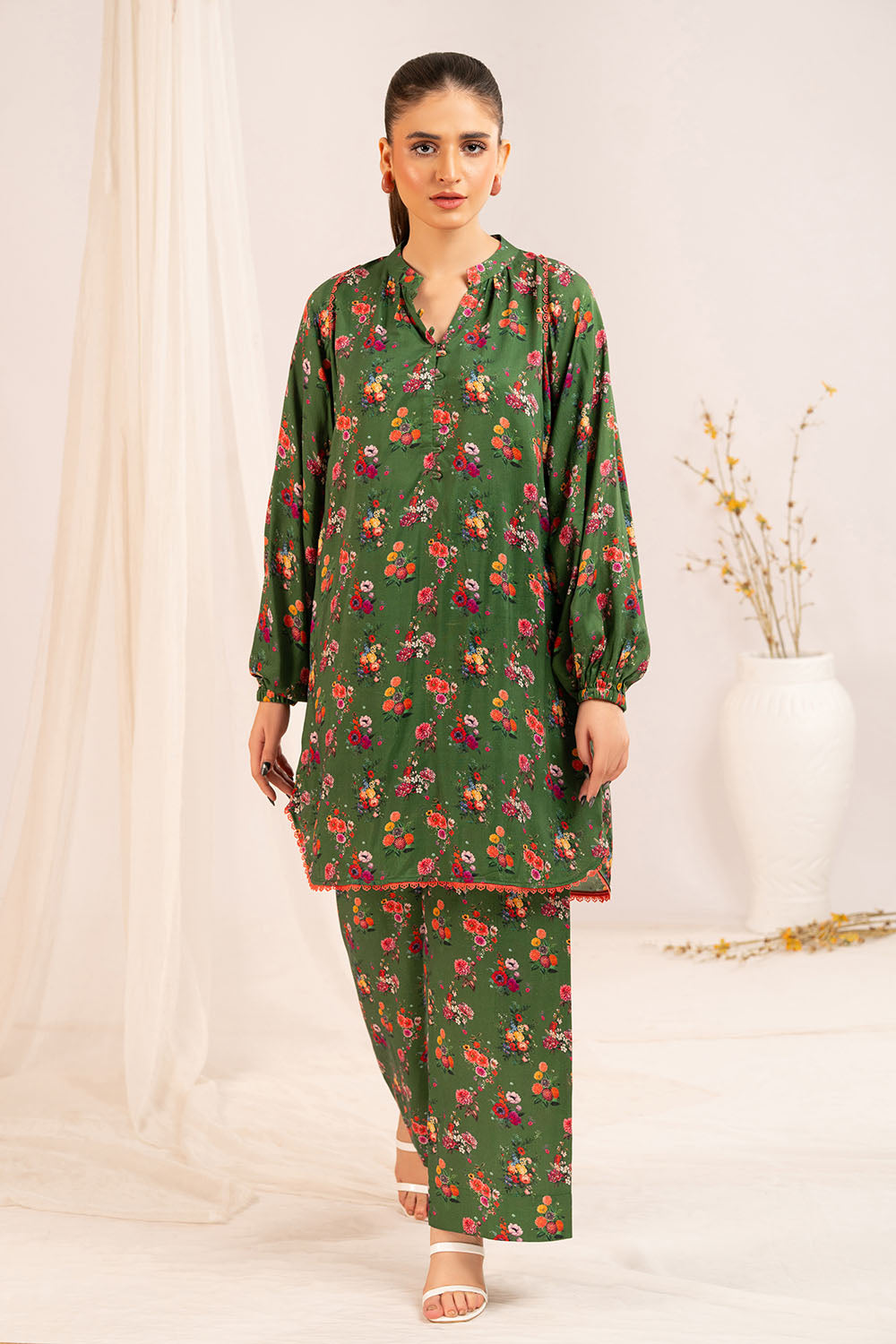 1 Piece Printed Linen Shirt SV-52006