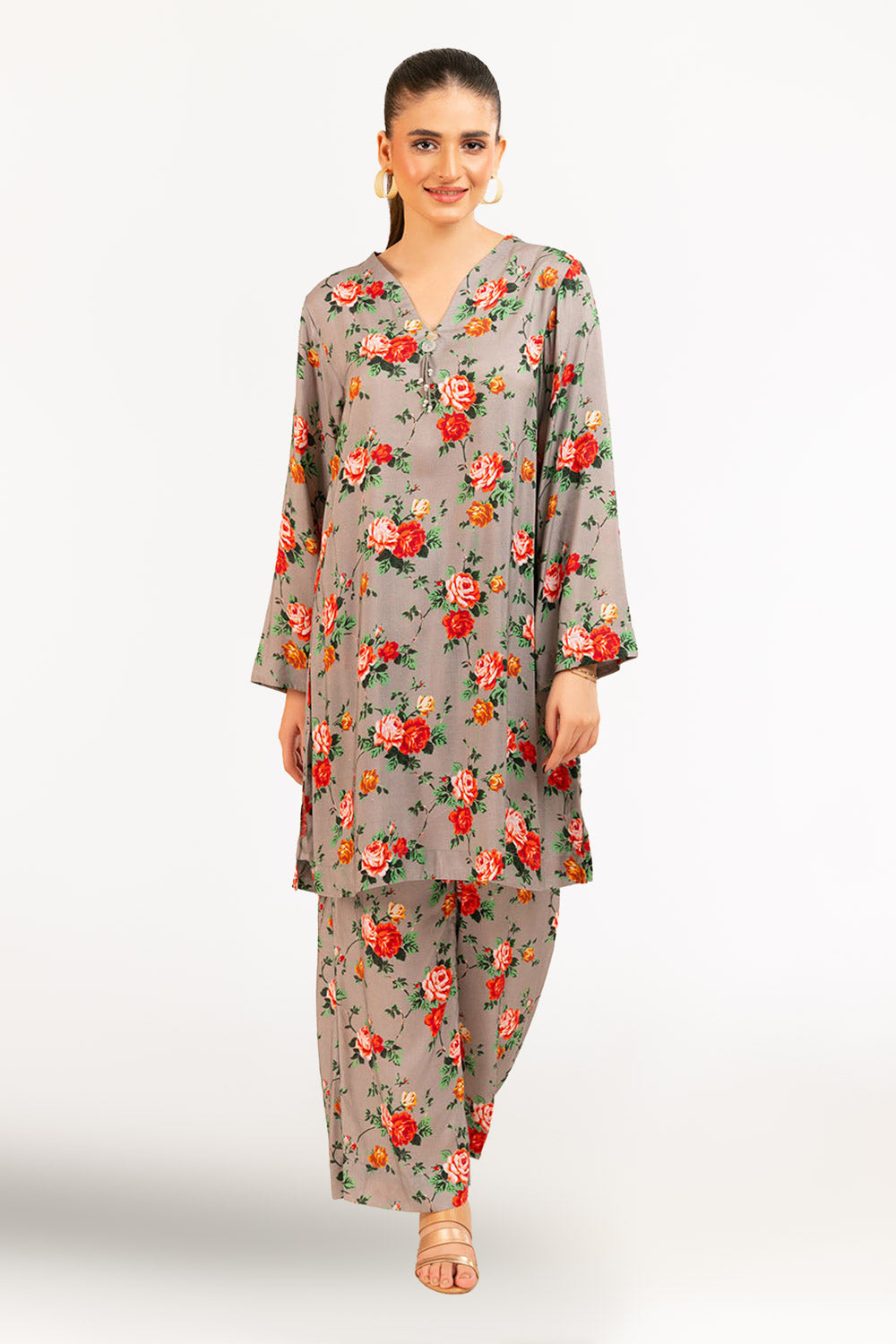 1 Piece Printed Linen Shirt SV-52007