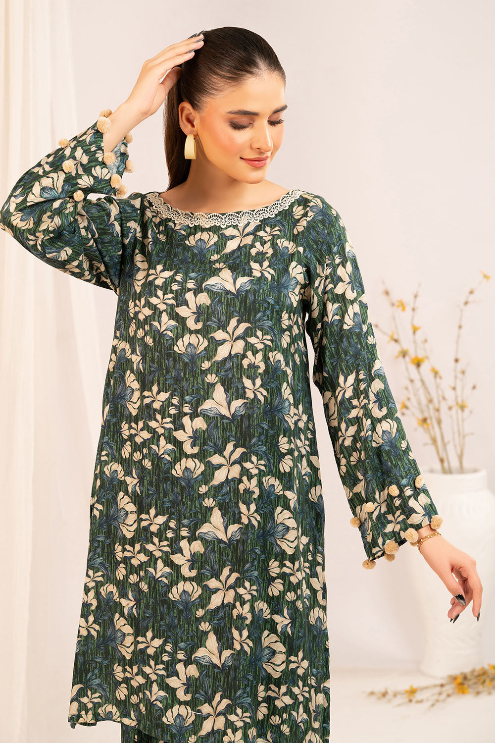1 Piece Printed Linen Shirt SV-52008