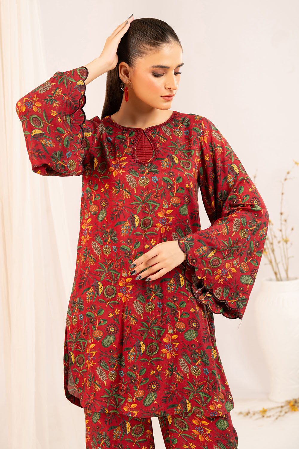 1 Piece Printed Linen Shirt SV-52010