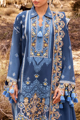 3 Piece Unstitched Embroidered Pashmina Suit with Embroidered Shawl and Pallu AP-52008