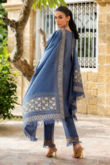 3 Piece Embroidered Pashmina Suit with Gold and Silver Shawl AP-52016