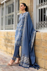 3 Piece Embroidered Pashmina Suit with Gold and Silver Shawl AP-52016