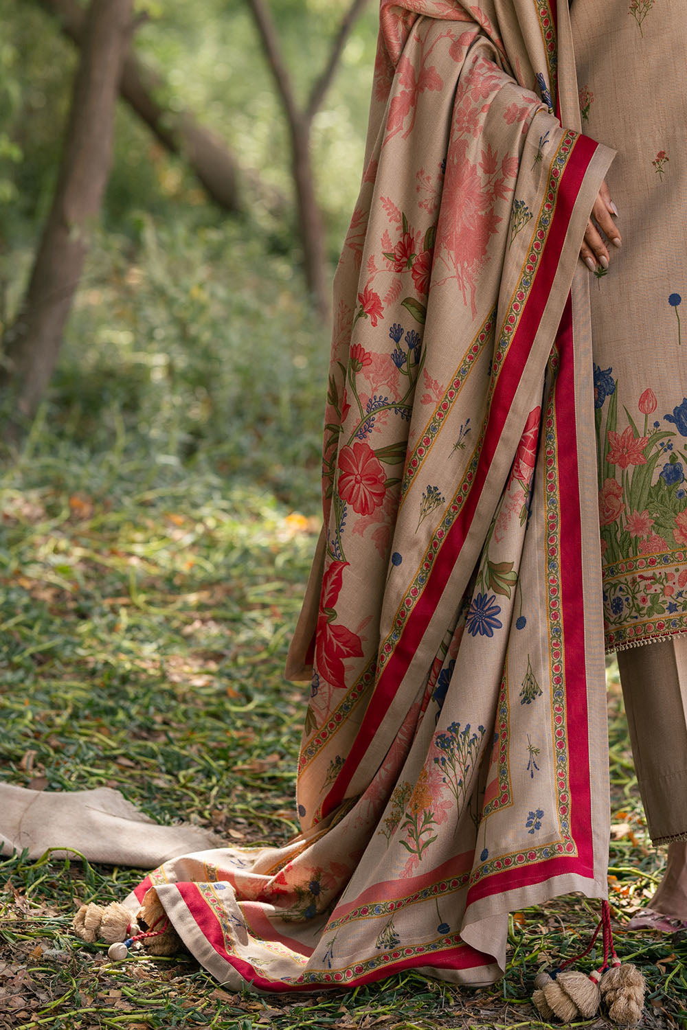3 Piece Printed Pashmina Suit