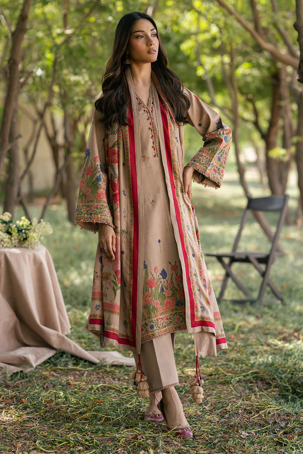 3 Piece Printed Pashmina Suit