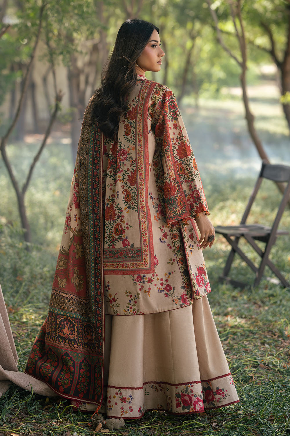 3 Piece Printed Pashmina Suit