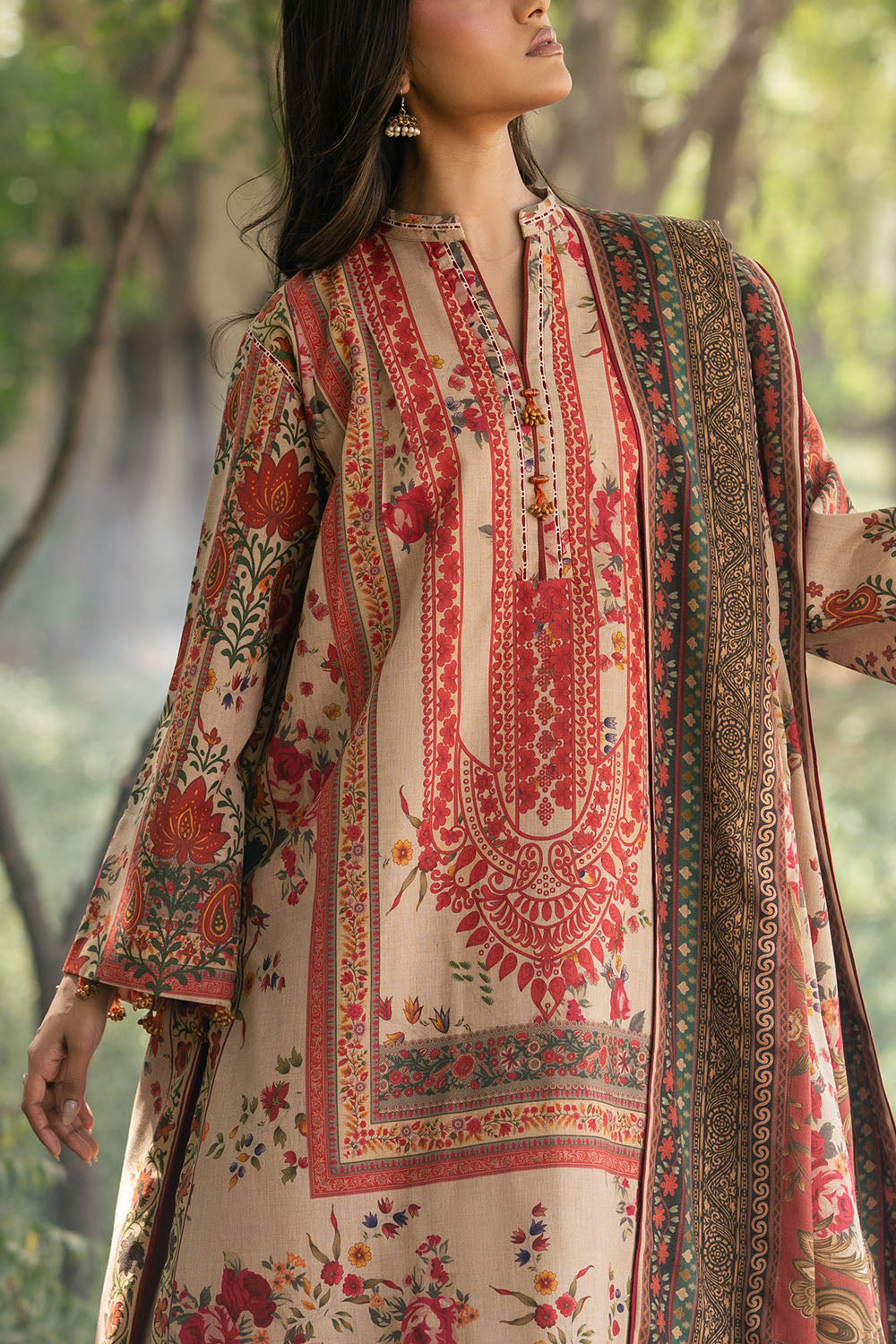 3 Piece Printed Pashmina Suit
