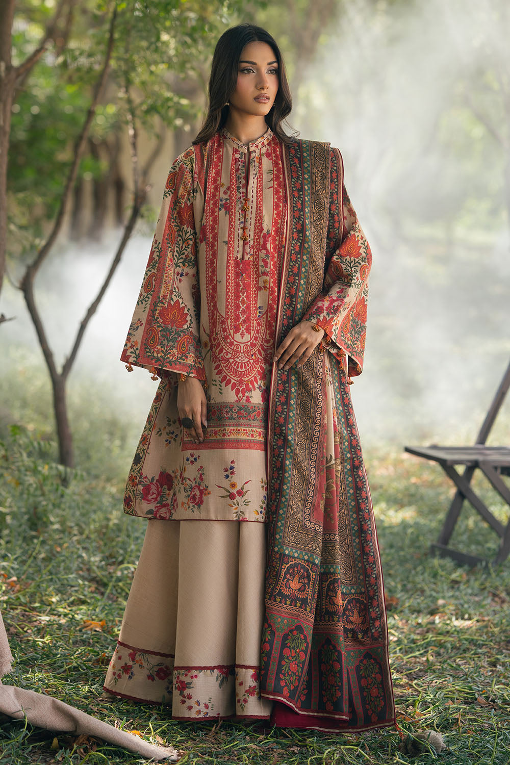 3 Piece Printed Pashmina Suit
