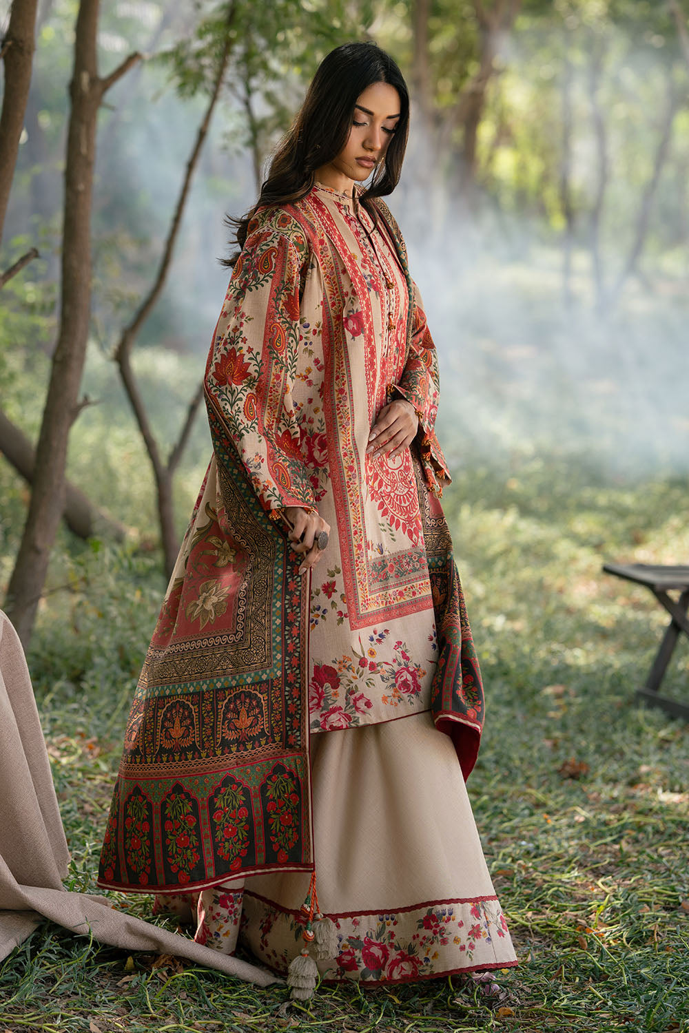 3 Piece Printed Pashmina Suit
