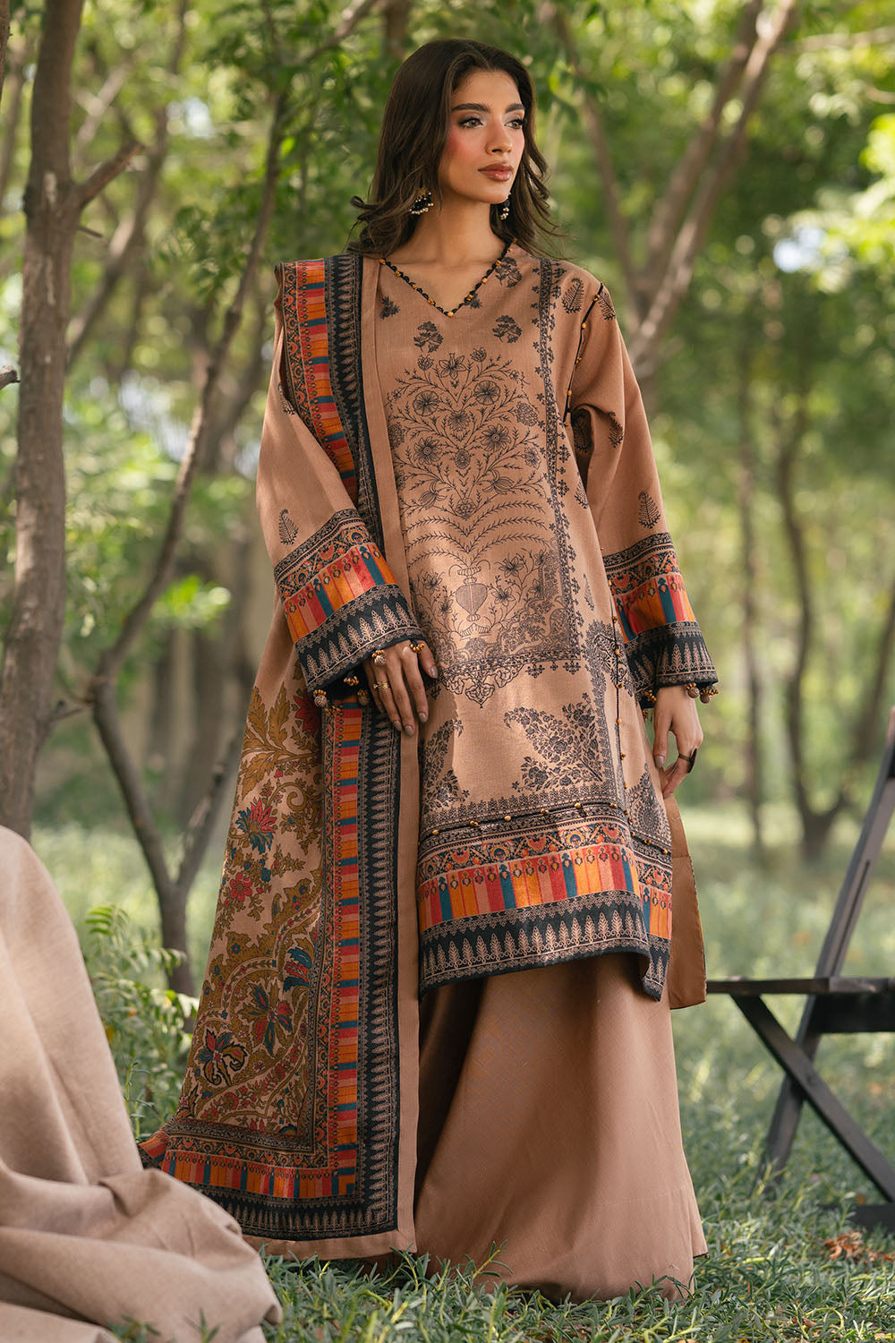 3 Piece Printed Pashmina Suit